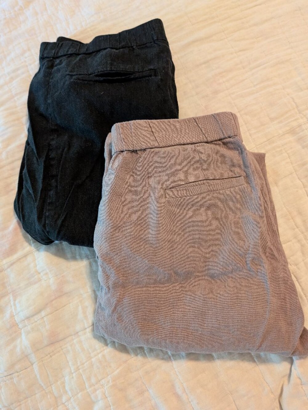 Two pairs of linen pants